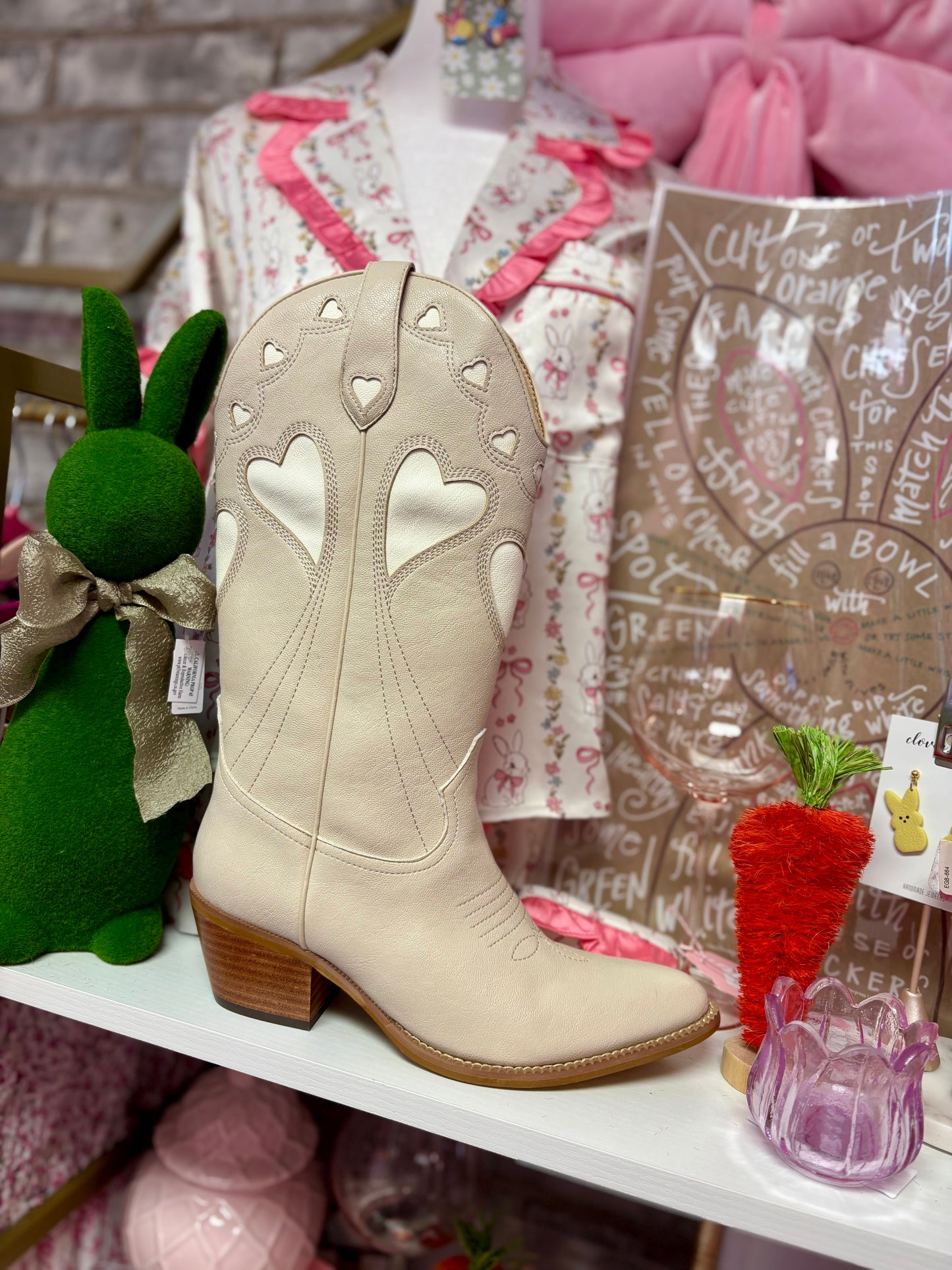 Taupe/Ivory Heart Boot Pre-Order