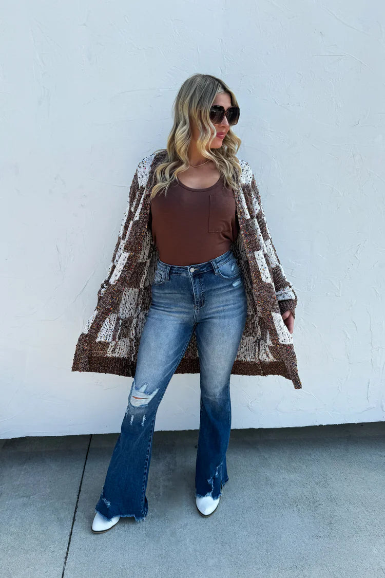 Checkered Confetti Cake Cardigan