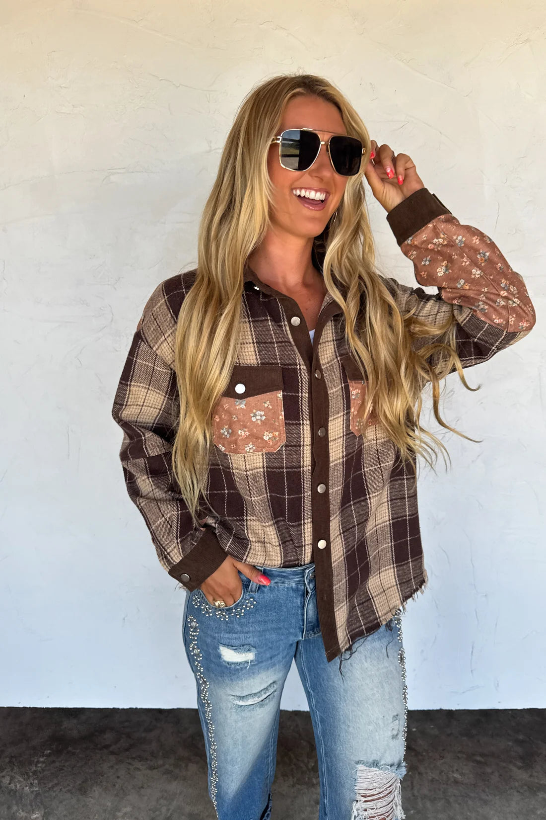 PREORDER- SCARLETT PLAID SHACKET By Blakeley