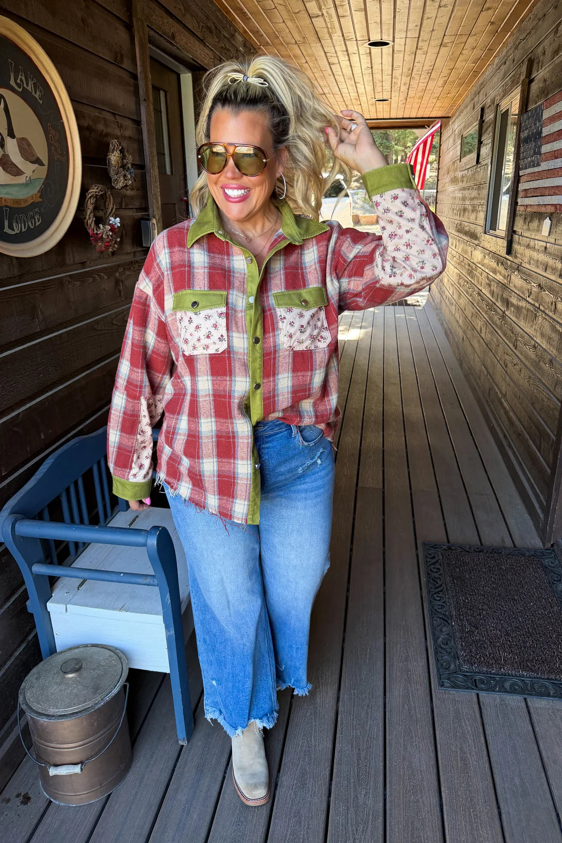 PREORDER- SCARLETT PLAID SHACKET By Blakeley