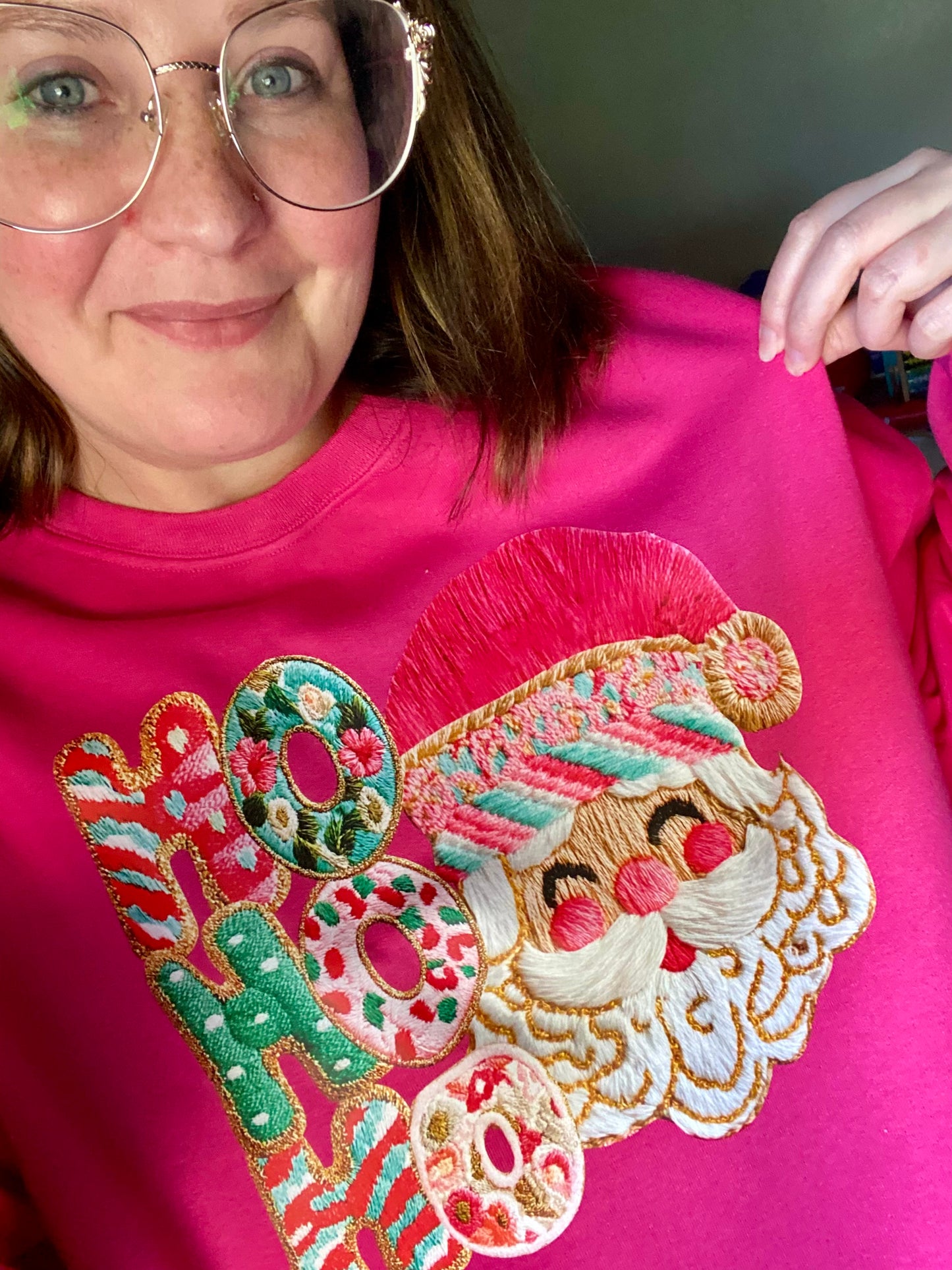 Hot Pink Santa Sweatshirt