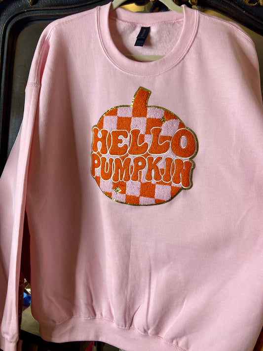 Hello Pumpkin Chenille Patch Sweatshirt