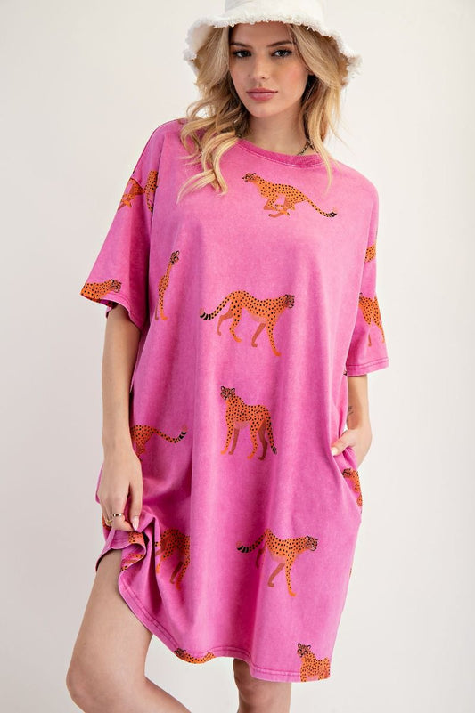 Cheetah T-Shirt Dress by Easel