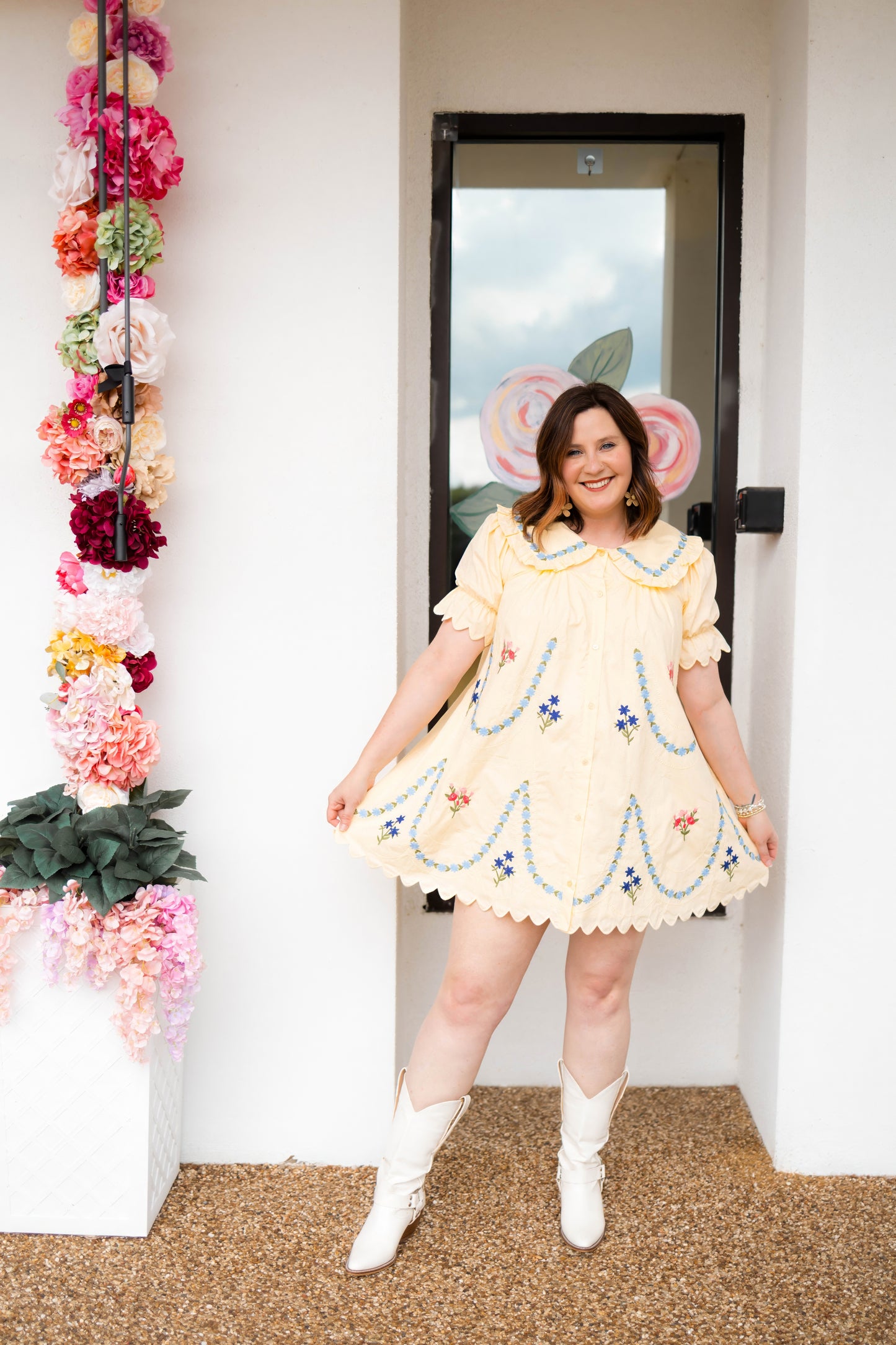 Butter Yellow Embroidered Dress by Rareraw