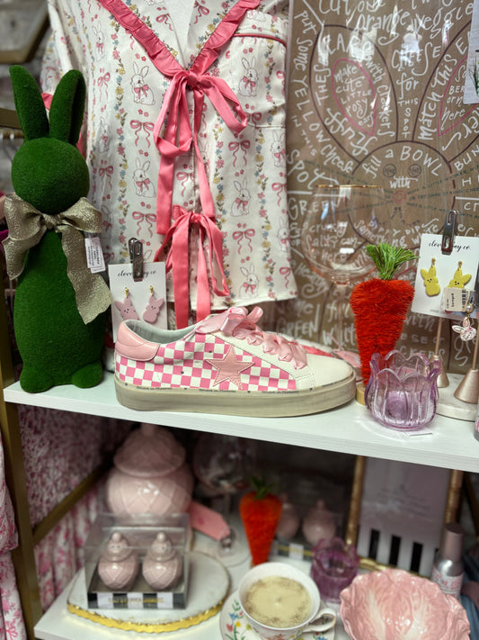 Pink Gingham Sneaker Pre-Order
