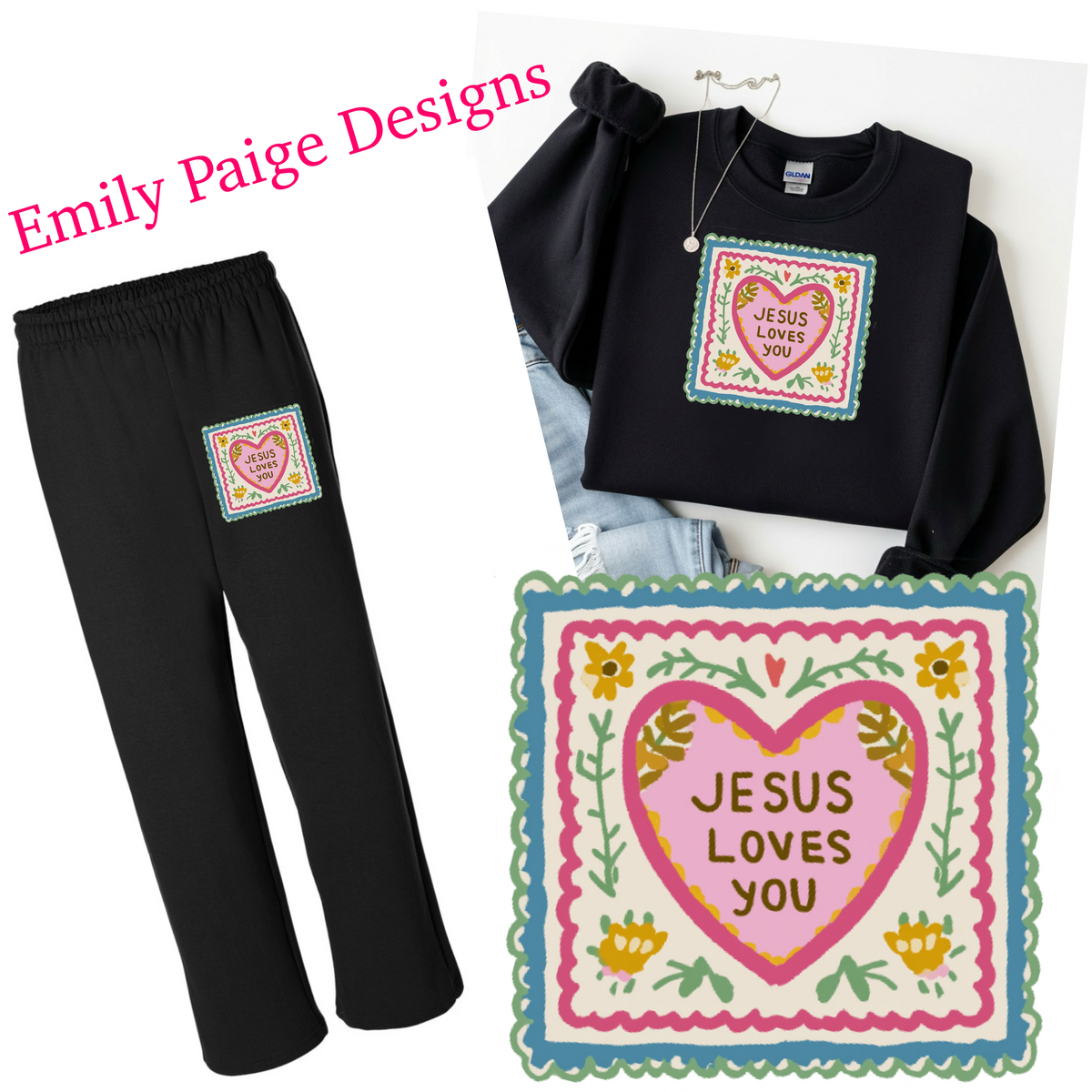 Jesus Loves You Sweat Set by Emily Paige