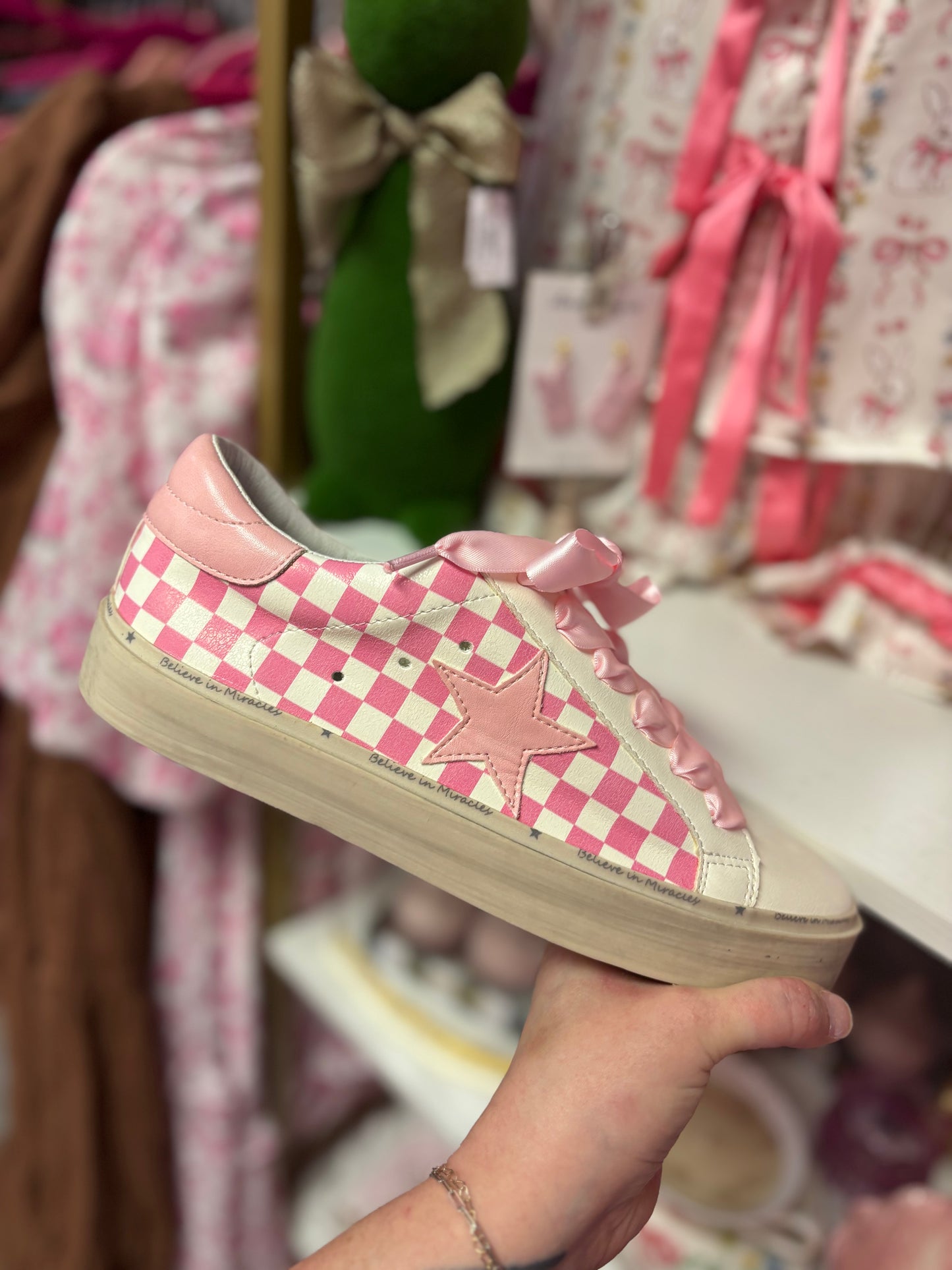 Pink Gingham Sneaker Pre-Order