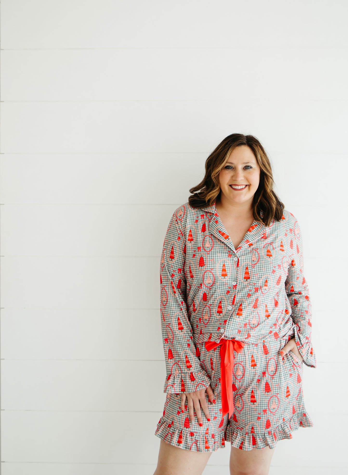 Emily Paige Designs Pink Christmas Tree Pajama Set