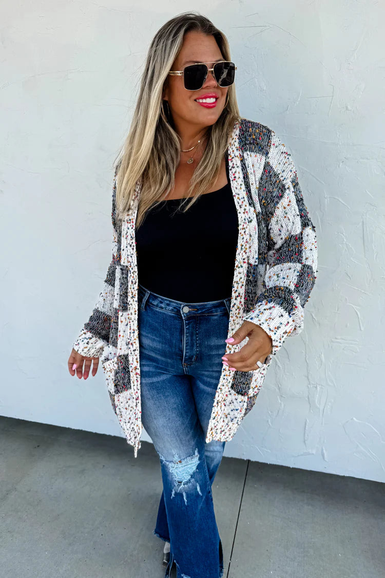Checkered Confetti Cake Cardigan