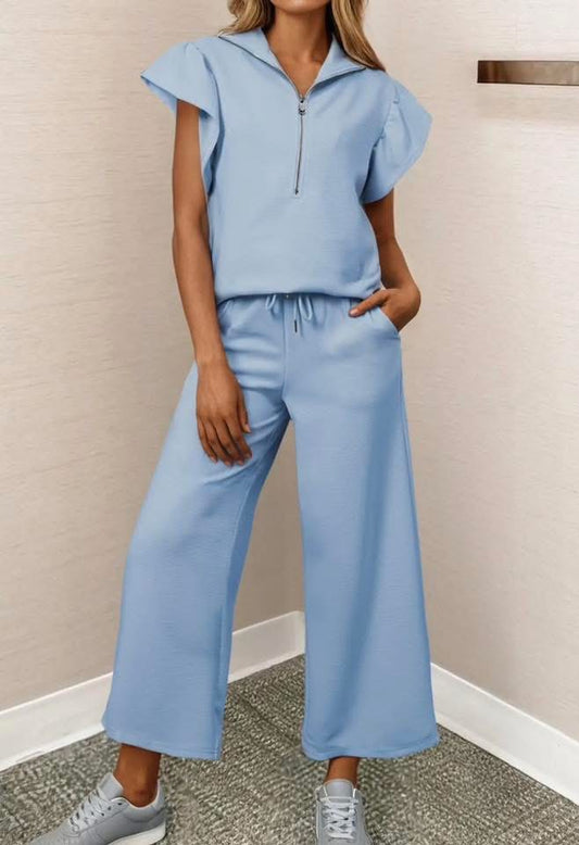 Ruffle Sleeve Lounge Set