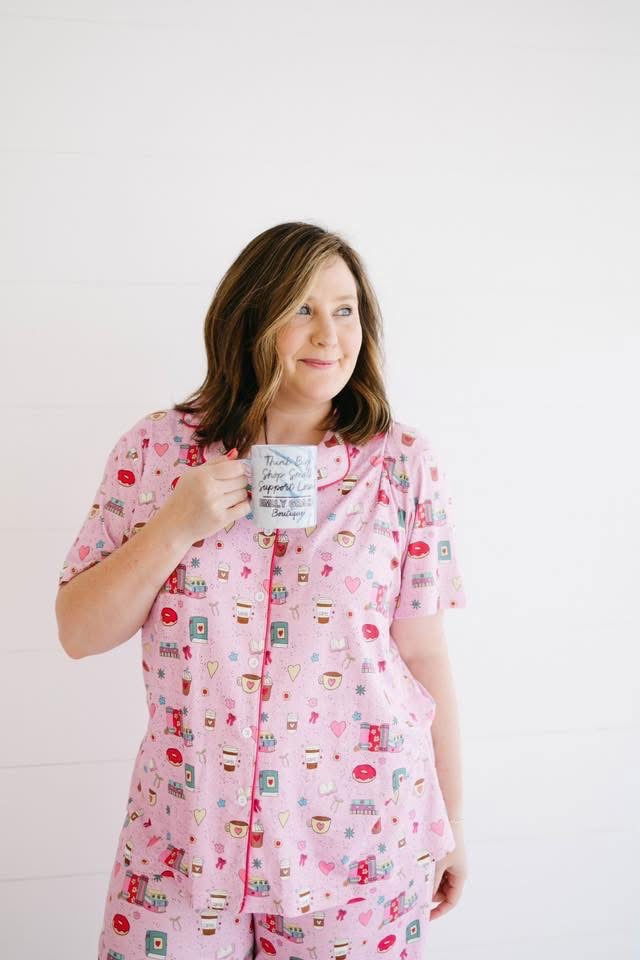 Coffee & Books Short Sleeve PJ Set Deposit
