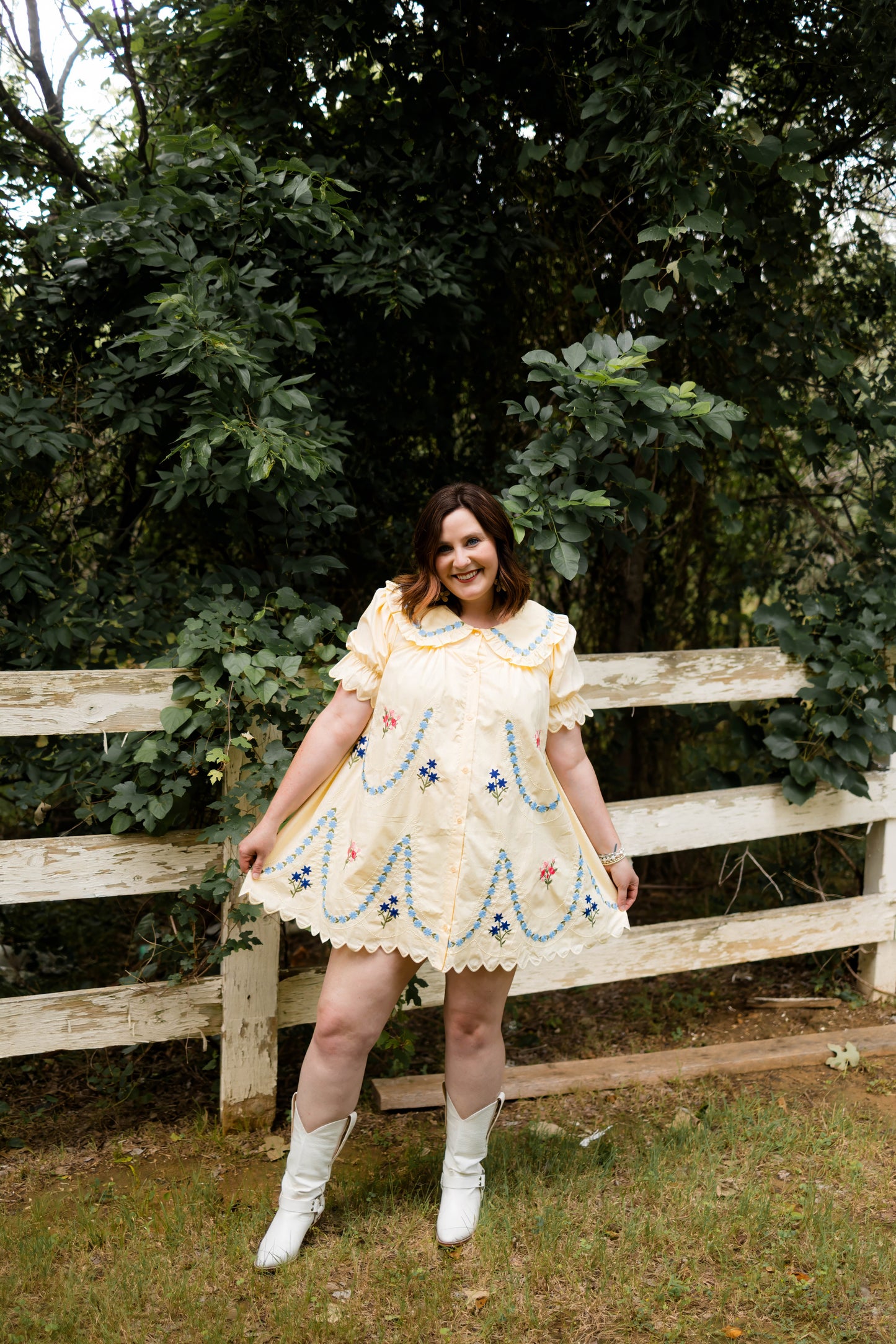 Butter Yellow Embroidered Dress by Rareraw