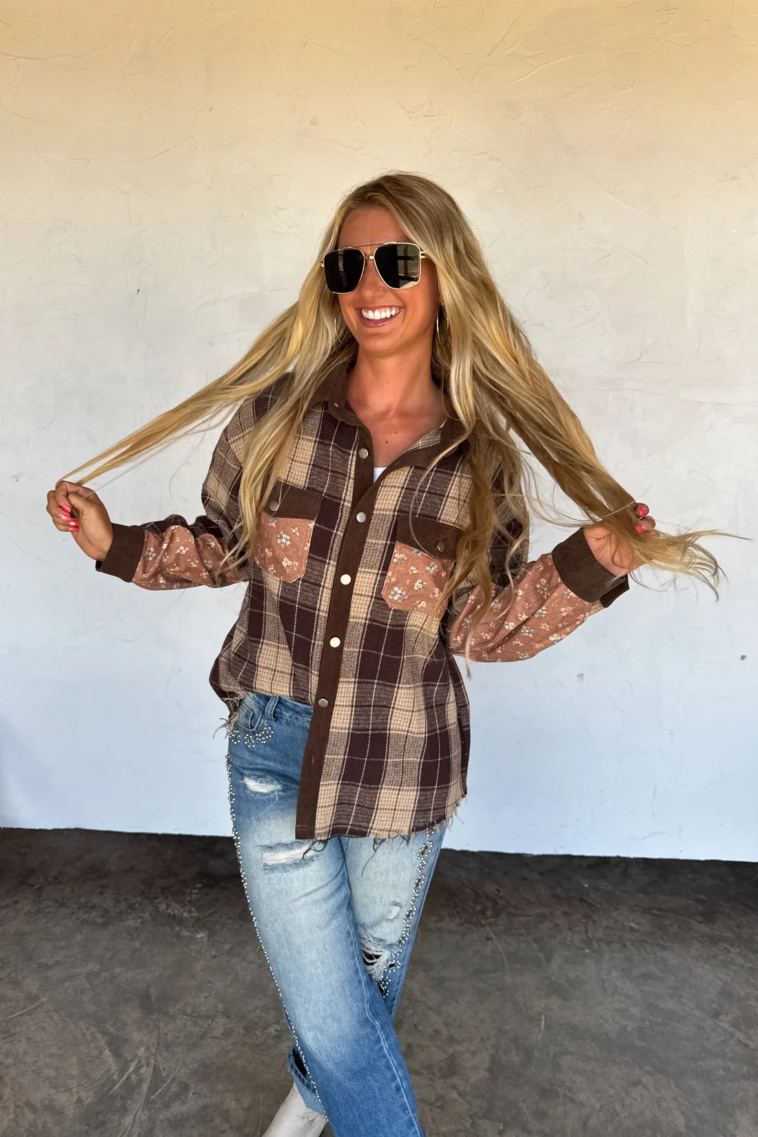 PREORDER- SCARLETT PLAID SHACKET By Blakeley