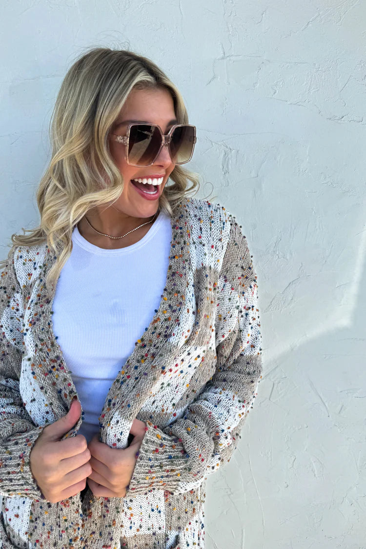 Checkered Confetti Cake Cardigan