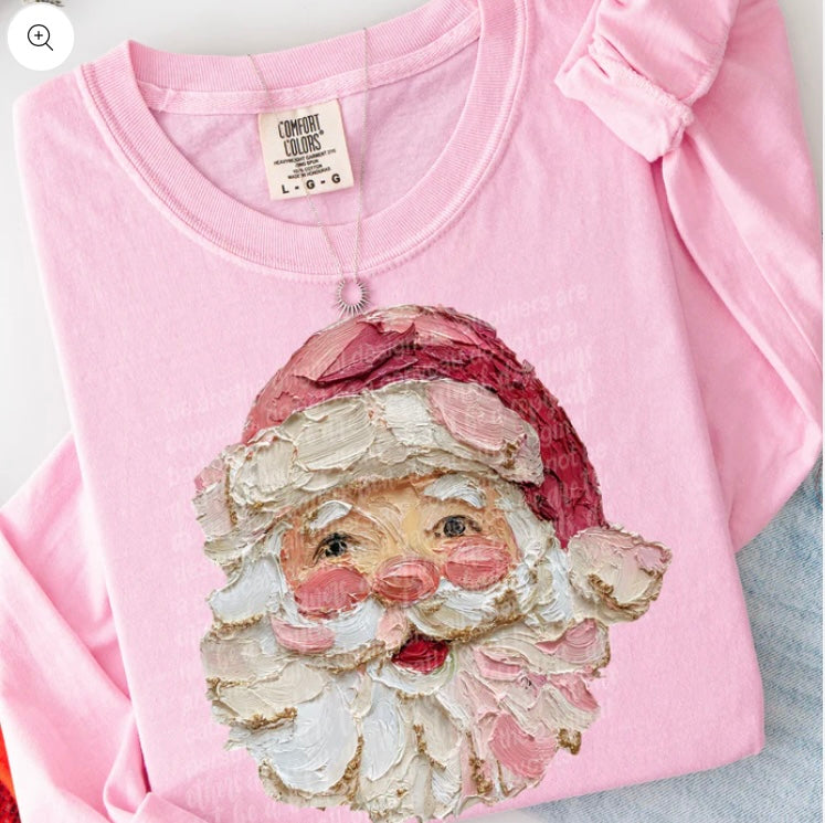 Pink Santa Long Sleeve Tee