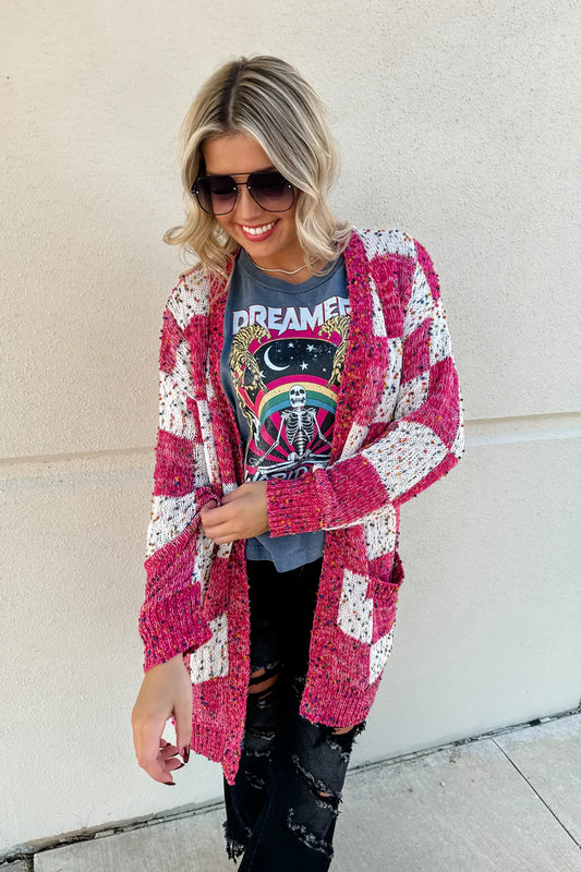 Checkered Confetti Cake Cardigan