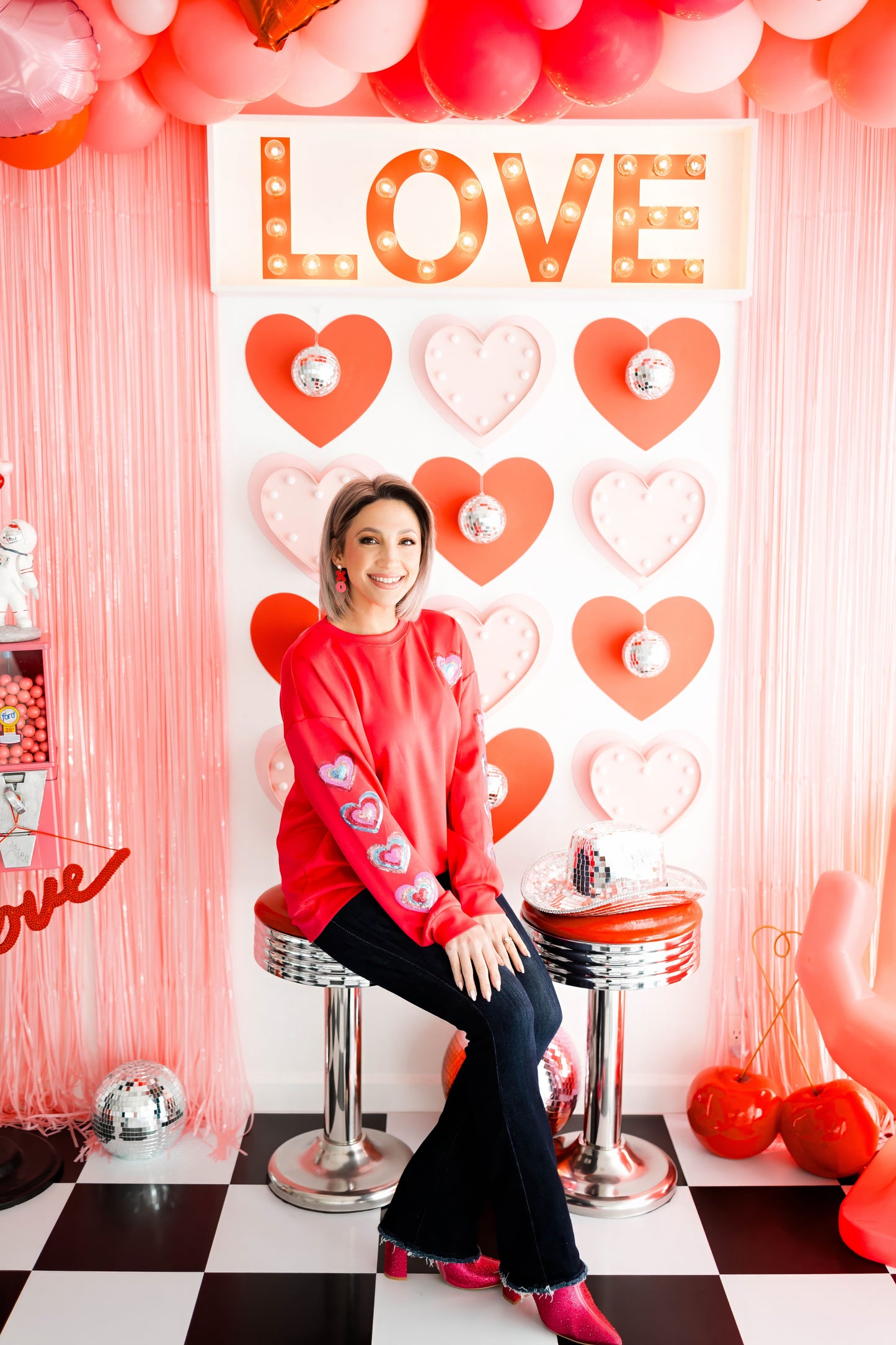 Electric Love Sequin Heart Luxe Pullover