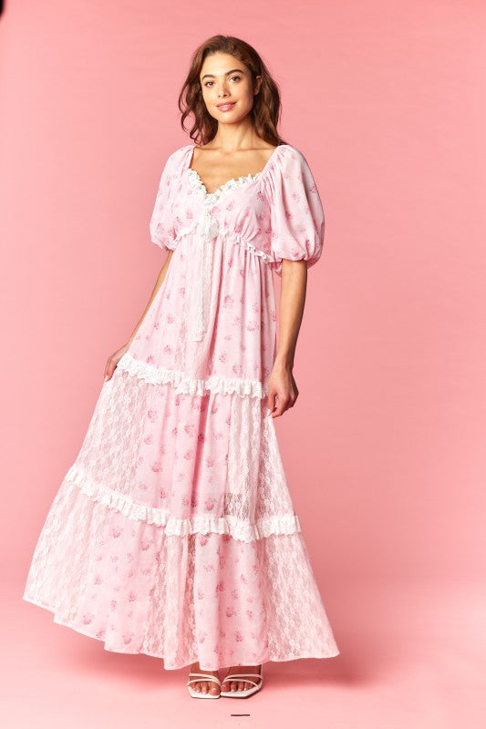 Vintage Rose Lace Panel Dress by Rareraw