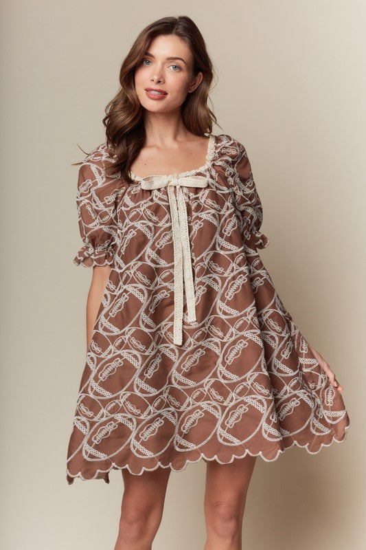 Football Embroidered Dress By Rareraw