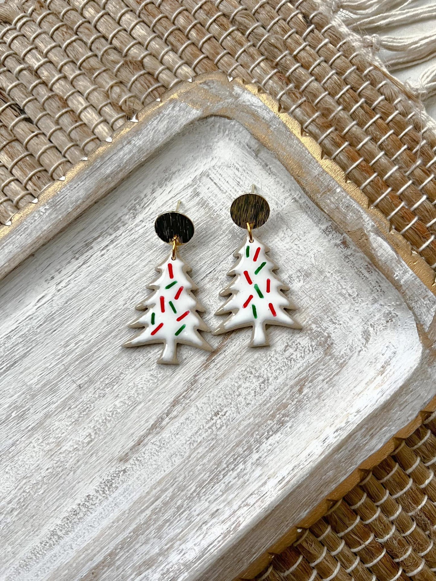 Speckled Sage Christmas Earrings for EGB
