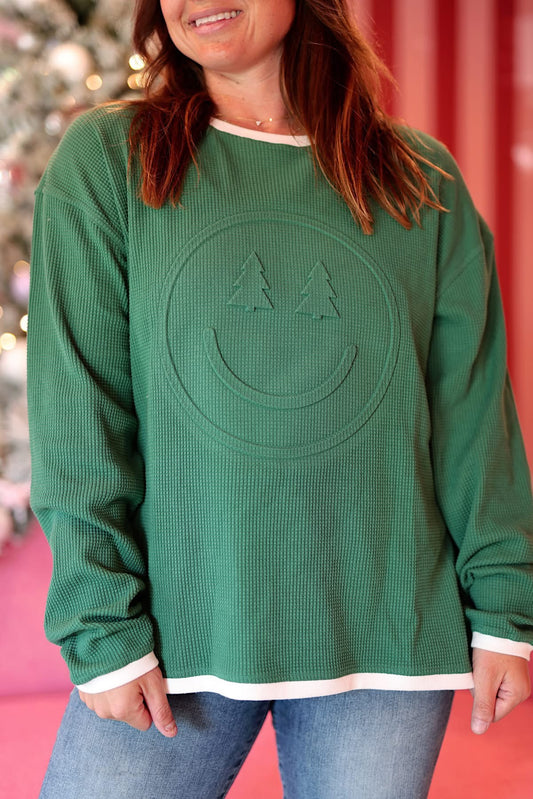 Happy Tree Waffle Embossed Pullover