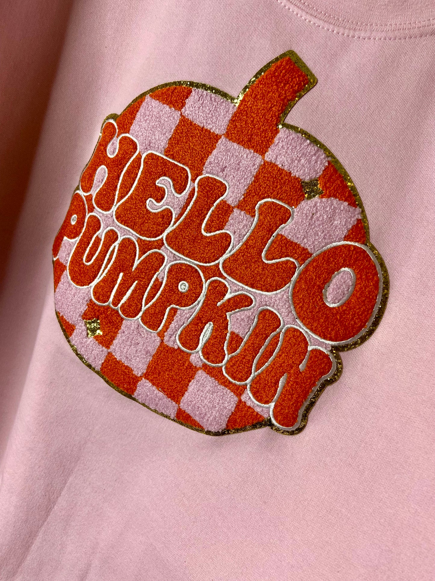 Hello Pumpkin Chenille Patch Sweatshirt