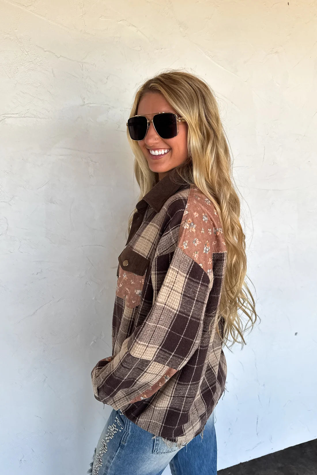 PREORDER- SCARLETT PLAID SHACKET By Blakeley