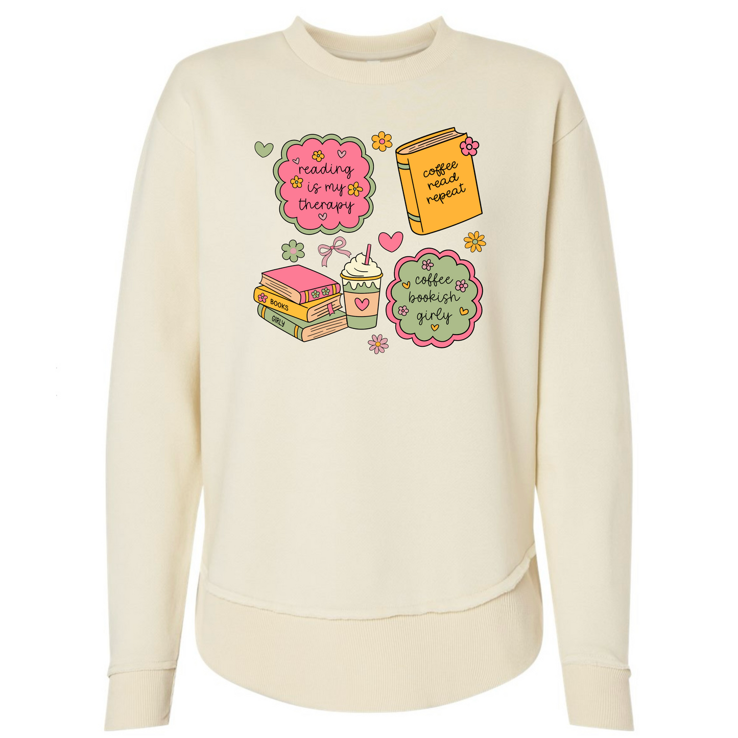 Coffee & Book Girly Tee/ Sweatshirt