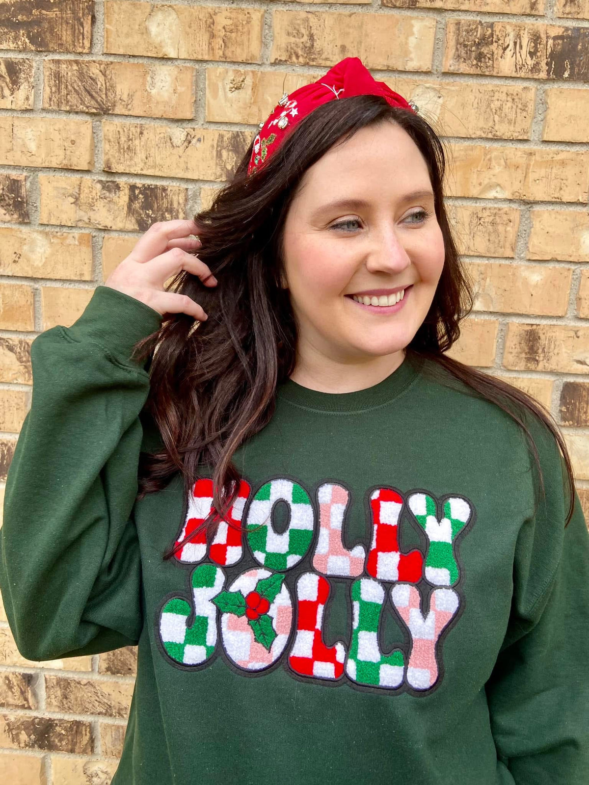 Holly Jolly Chenille Patch Pullover