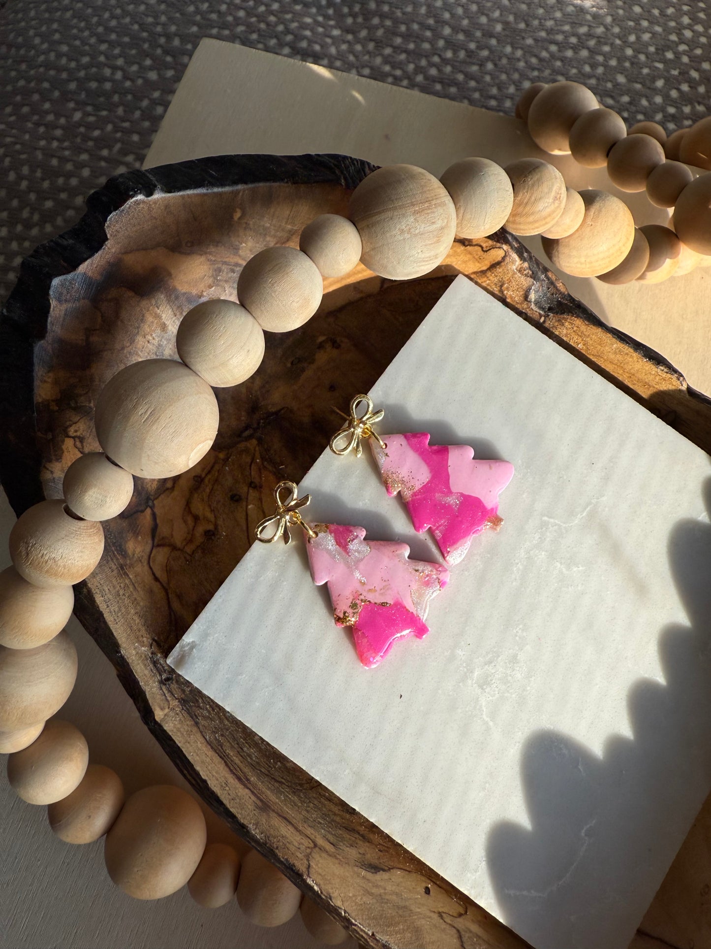 EGB Pink Christmas Earrings