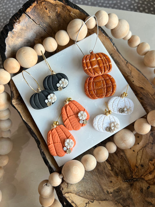 Clover Clay Fall Pumpkin Earring Collection