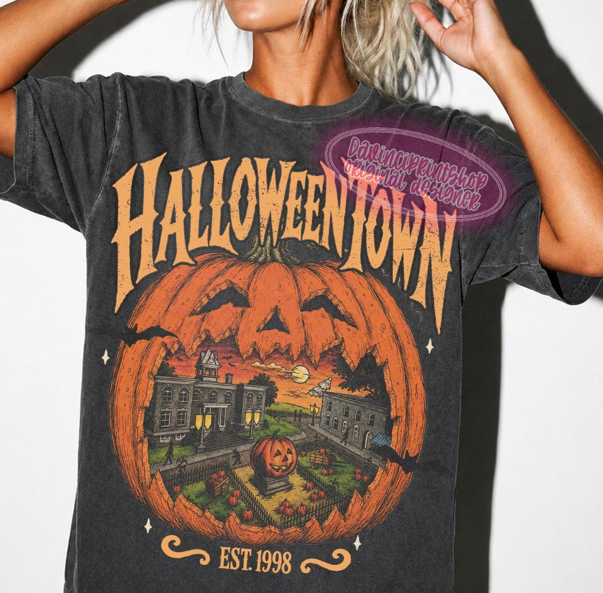 Charcoal Halloween Town Tee/Sweatshirt