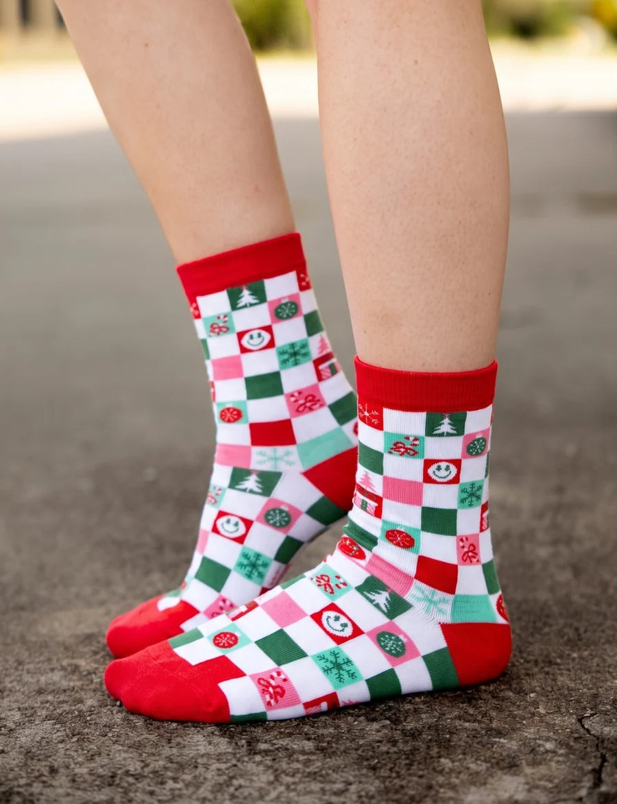 Christmas Checkered Socks by Jadelynn Brooke