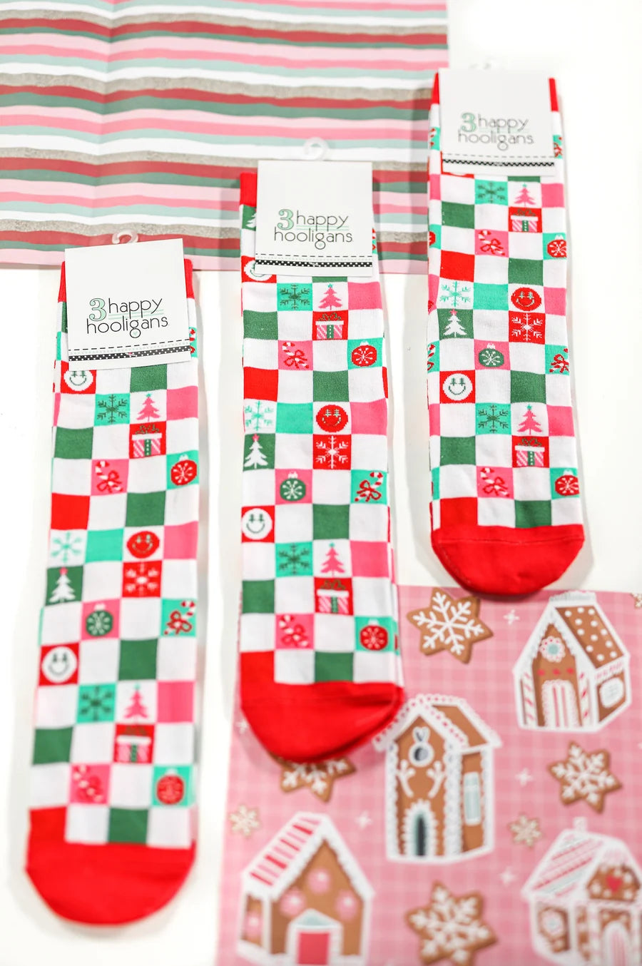 Christmas Checkered Socks by Jadelynn Brooke